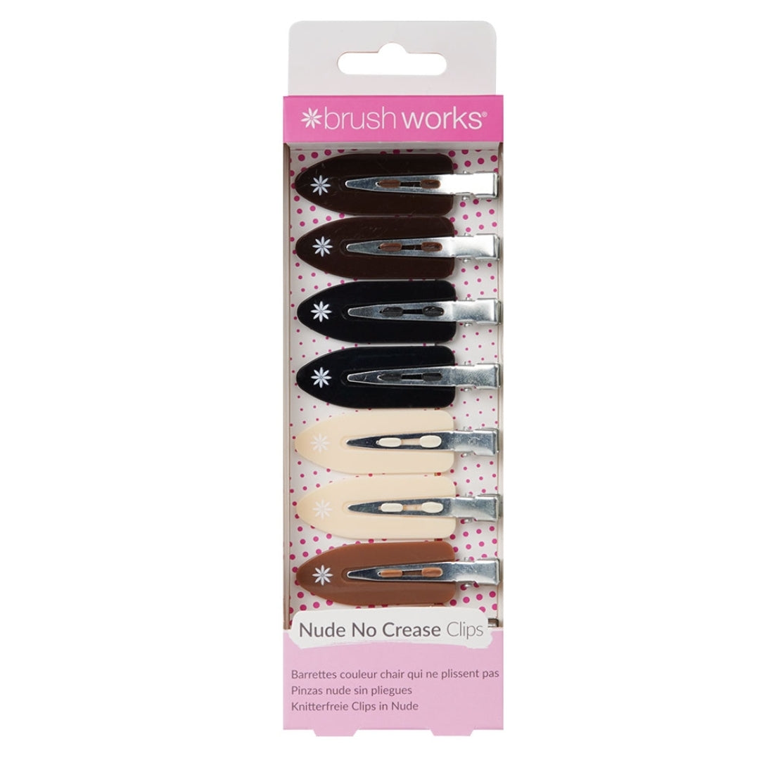 Brushworks nude no crease hair clip (pack of 8)